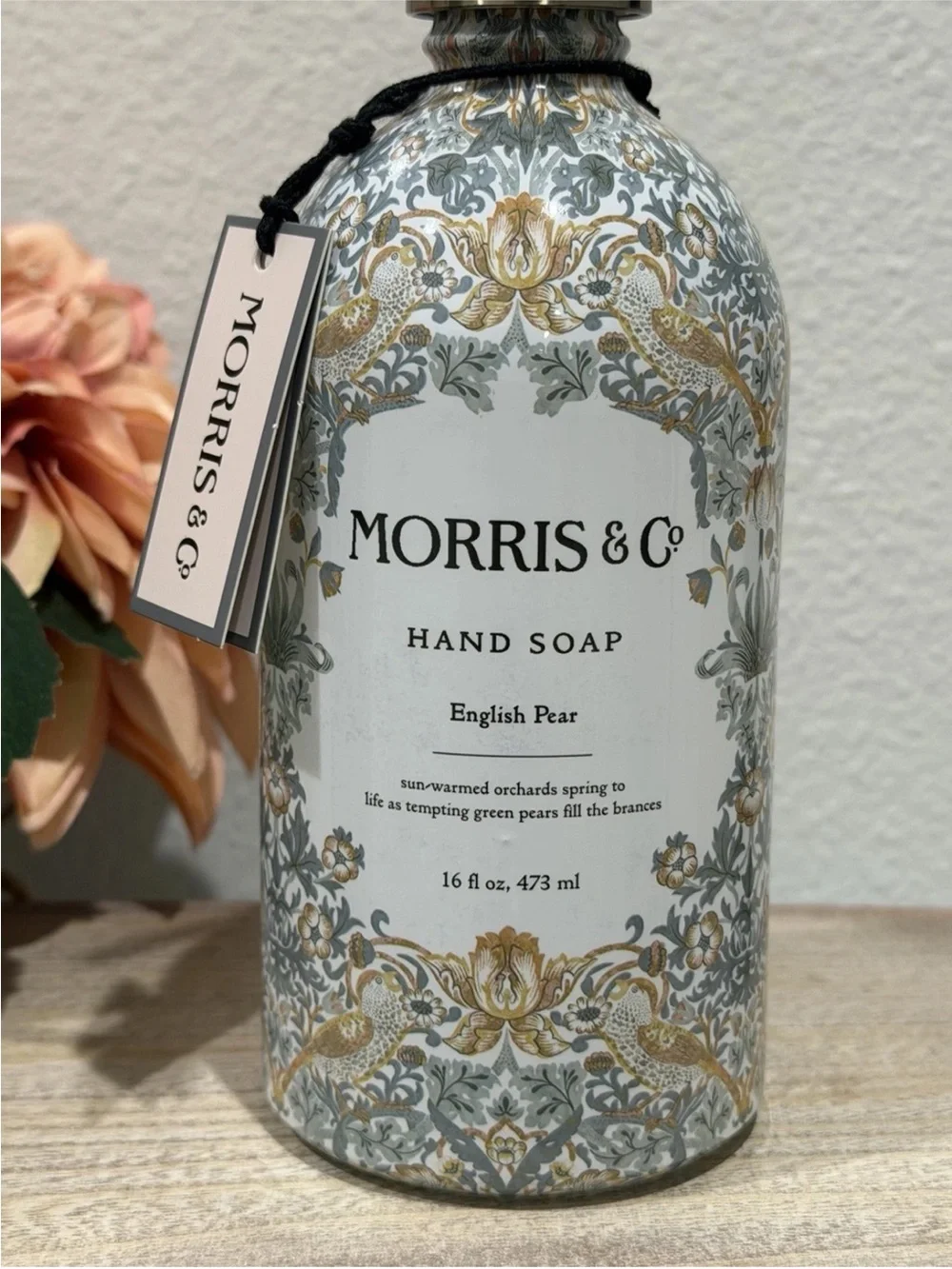 MORRIS & Co. Hand Soap English Pear Floral Glass Bottle 16 fl oz Pump New